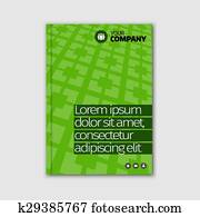 Green business design with headline and pattern background.