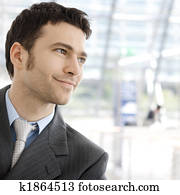 Happy businessman smiling