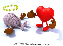 Heart fighting brain Heart fighting brain