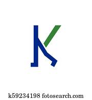 K Letter with Walk logo element. Logo Vector Template
