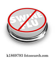 No Swine Flu - Button