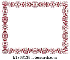 Ornamental Certificate Border Red Ornamental Certificate Border Red