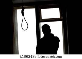 pensamentos, ligado, um, suicídio