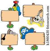 Pirate wooden signs collection Pirate wooden signs collection