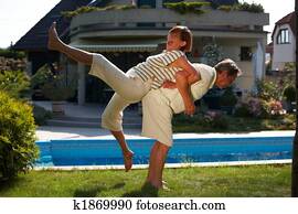 Senior couple workout