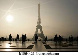 Silhouette of he Eiffel Tower in Paris Silhouette of he Eiffel Tower in Paris
