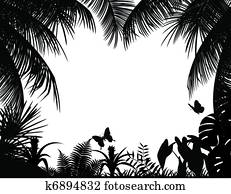 tropical forest silhouette tropical forest silhouette