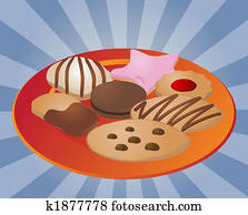 Assorted cookies on plate Assorted cookies on plate