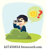 boy searching coin with binocular boy searching coin with binocular