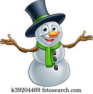 caricatura, natal, boneco neve