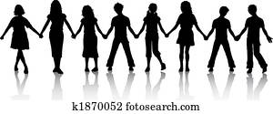 Children holding hands