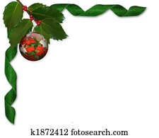 Christmas Holly and ribbons border Christmas Holly and ribbons border