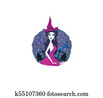 Witch on cemetery