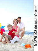 young happy family on the beach young happy family on the beach