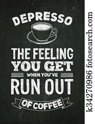 העבר, צייר, פוסטר, עם, צטט, על, קפה