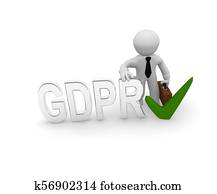 קטן, 3d, אופי, עם, gdpr