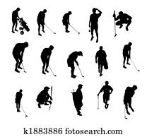 ゴルフ 遊び シルエット イラスト K184 Fotosearch