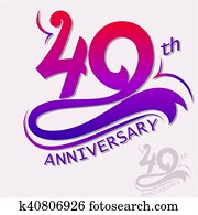 aniversario, diseño, plantilla, celebración, señal