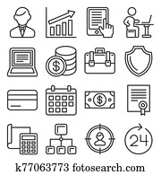Business, Management and Human Resources Icons Set. Line Style Vector Business, Management and Human Resources Icons Set. Line Style Vector