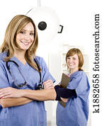 doctor and nurse in white hospital