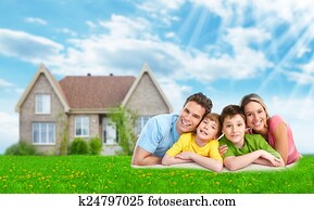 família, perto, novo, house.