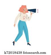 feministin, frau, mädchenmacht, phrase, auf, dass, hemd