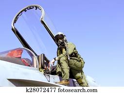 Fighter Pilot and Jet Fighter Pilot and Jet