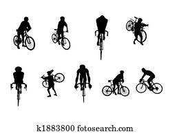 isolated cycling silhouettes isolated cycling silhouettes