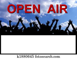 open air party invitation placard