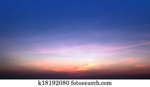 Panoramic blue sky at dawn 