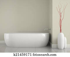 Part of the interior bathroom with branches decor Part of the interior bathroom with branches decor