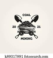 שלי, עגלה, פחם, ו, העבר, לוגו, בציר, וקטור, סמל, דוגמה, עצב