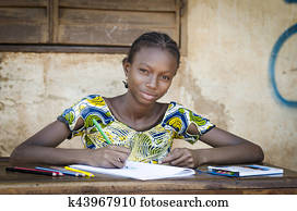 African School Girl Posing for an Educational Shot Symbol