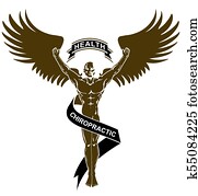 Black White Chiropractic Health Angel Man Black White Chiropractic Health Angel Man