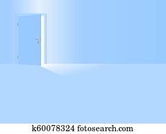 Boys Nursery Baby Blue Room Open Door Clipart K60078324 Fotosearch