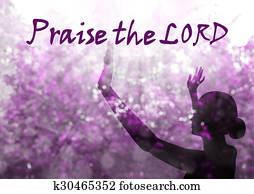 Girl worshiping and praise the lord