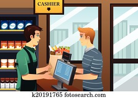 Man shopping at the grocery