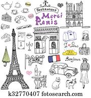  Cat  in Paris Stock Illustration szo0044 Fotosearch