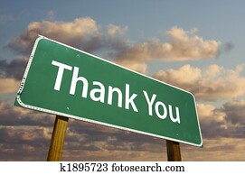 Thank You Green Road Sign