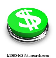 US Dollar Symbol - Button