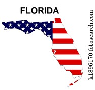 USA state of Florida in stars and stripes design USA state of Florida in stars and stripes design
