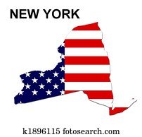 USA state of New York in stars and stripes design USA state of New York in stars and stripes design