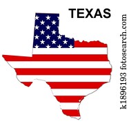 USA state of Texas in stars and stripes design USA state of Texas in stars and stripes design