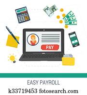 Vector concept easy online payroll operation