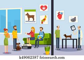 Vet Clinic Flat Orthogonal Poster
