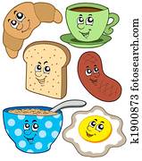 Cartoon breakfast collection Cartoon breakfast collection
