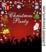 christmas party placard red christmas party placard red