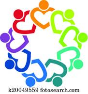 equipo, corazón, 9, imagen, logotipo