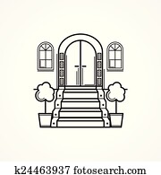 linie, vektor, symbol, für, eingangstür linie, vektor, symbol, für, eingangstür