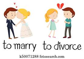 Opposite words for marry and divorce Opposite words for marry and divorce